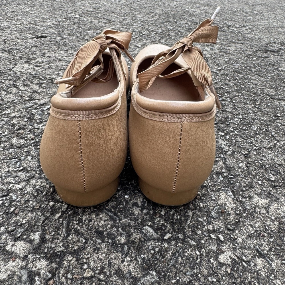 Girls Tan Tap Shoes Size 3.5 A Nude Tan Heeled - Picture 5 of 10